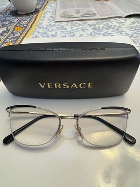 Versace Black Women's Metal Eyeglasses